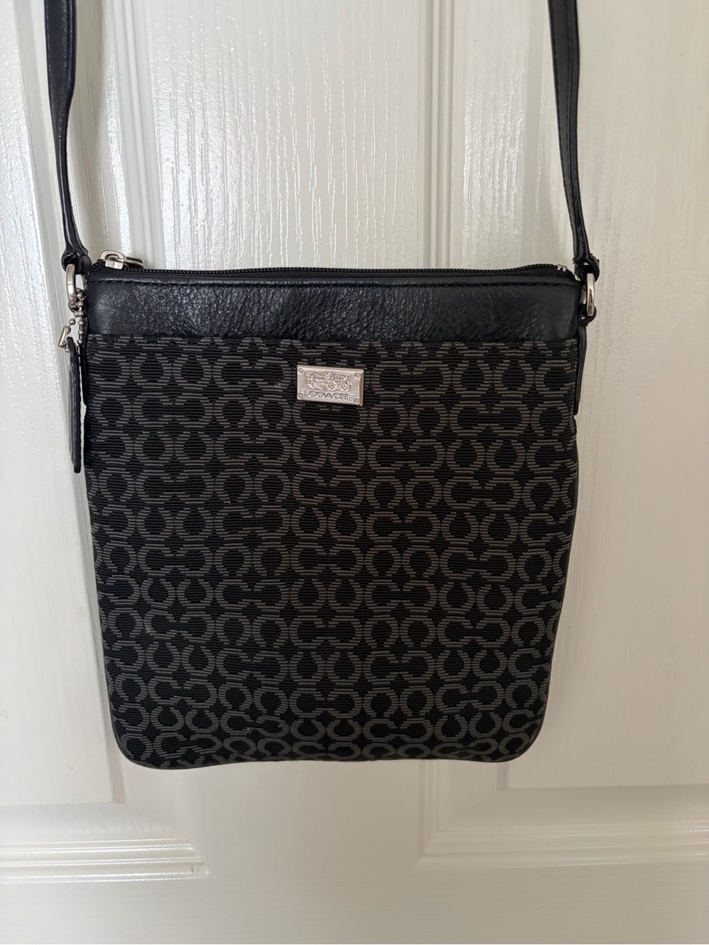 Coach Black Signature Jacquard Crossbody Bag